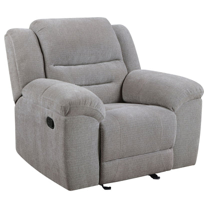 Sebring - Upholstered Glider Recliner Chair With Manual Recline And Smooth Gliding Motion - Gray Furniture Max