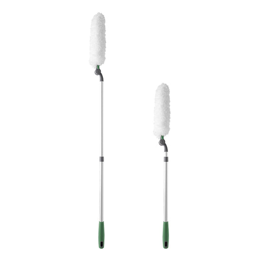 Long Handle Duster With Extension Bar, Home Dust Collector - White Daily Nest