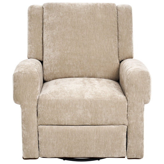 Manual Recliner Chair With Swivel Rocker Function, Dual Recline Angles Noble House