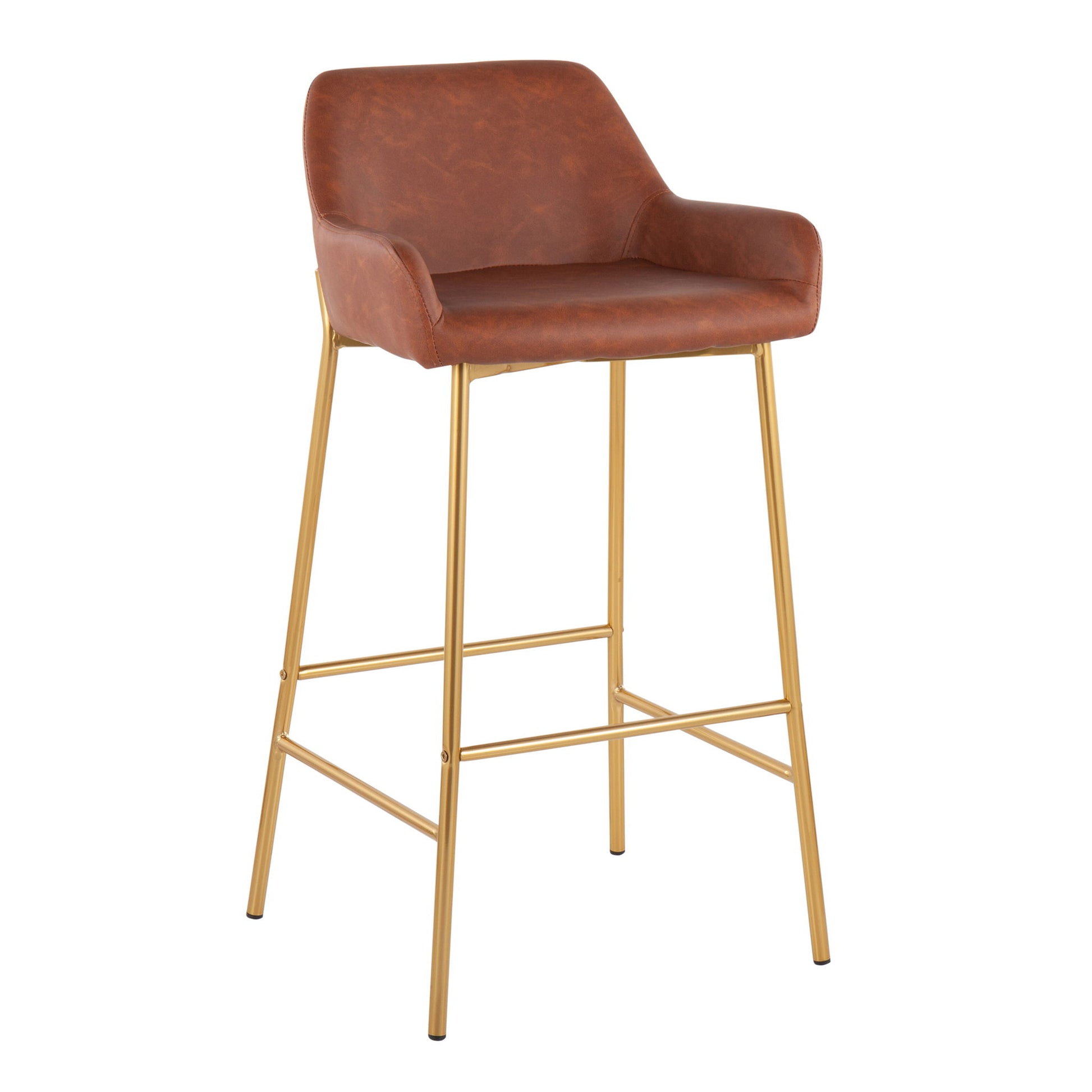 Daniella - Contemporary / Glam Fixed Height Bar Stool (Set of 2) Lumi Source