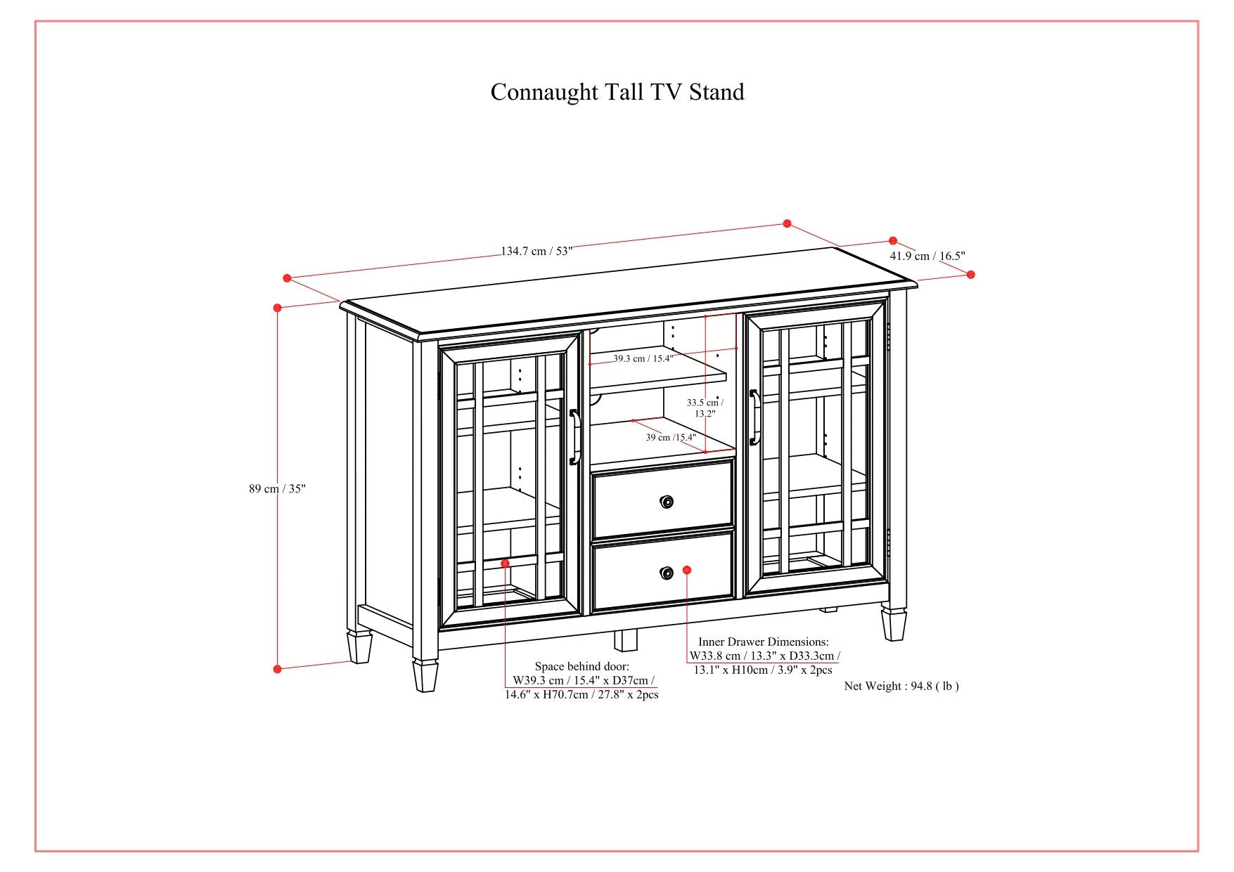Connaught - Tall TV Stand - Brown Simpli-Home