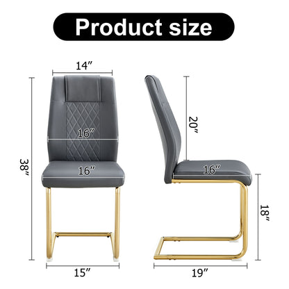 Modern Legged Upholstered Dining Chairs (Set of 4) Artificial For Kitchen And Office - Gray Home Essentials