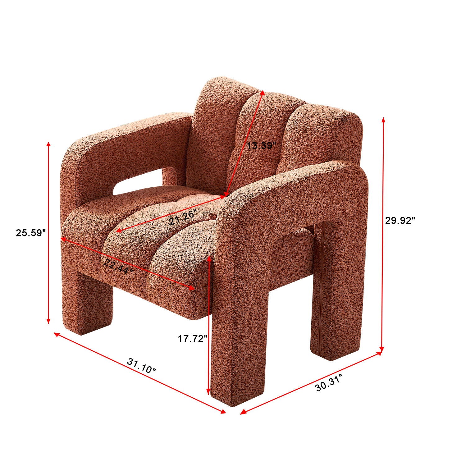 31.10" Boucle Upholstered Accent Chair Home Essentials