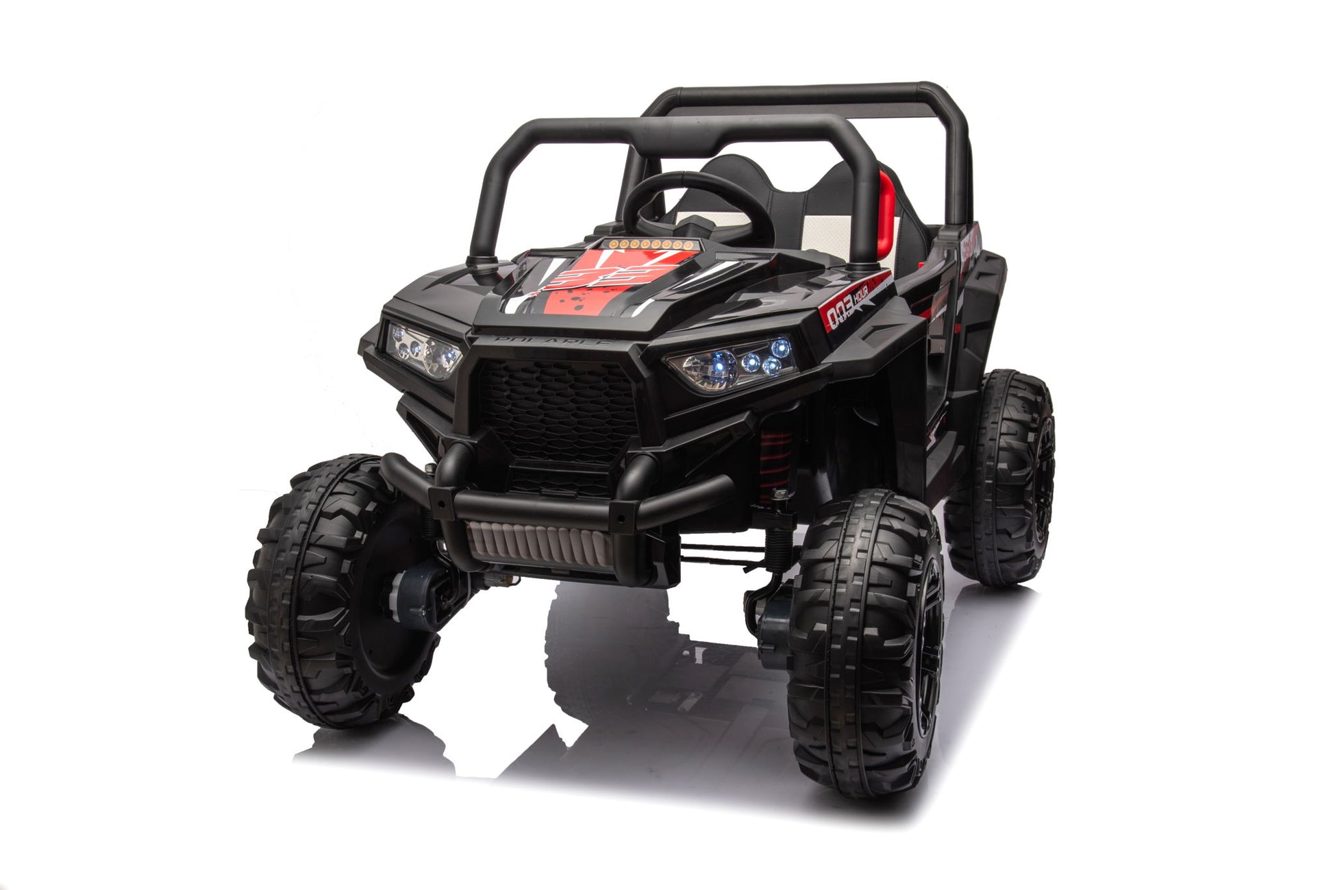 12V7A*1 30W*4 Four-Wheel Drive Leather Seat One Button Start, Forward And Backward, High And Low Speed, Music, Front Light, Power Display, Two Doors Can Open, 2.4G R / C, Seat Belt Four Wheel Absorber Daily Nest