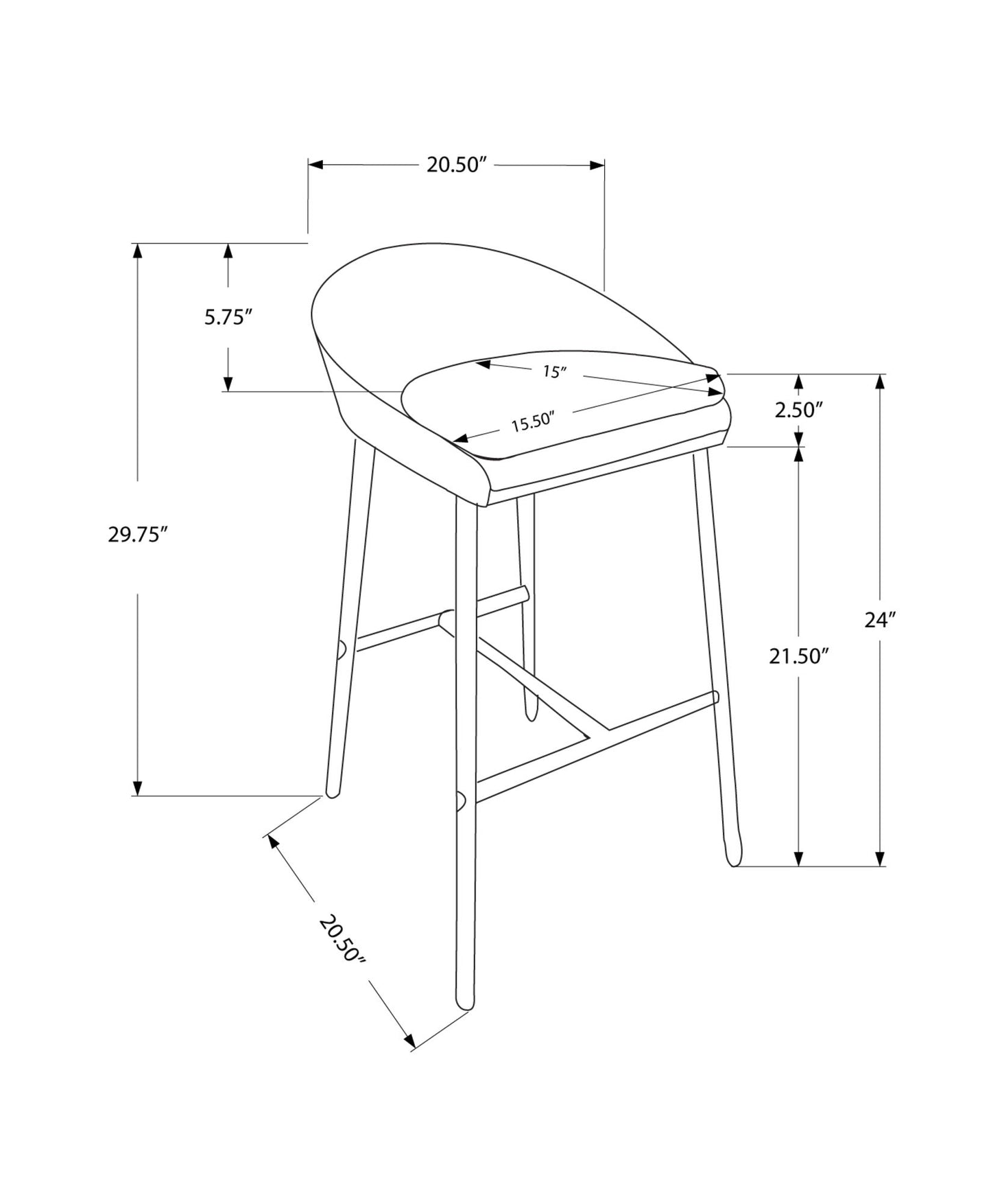 Swivel Stool Bar Height, Contemporary & Modern (Set of 2) 8th Street