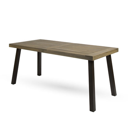 Acacia Wood Dining Table With Slat Design Noble House