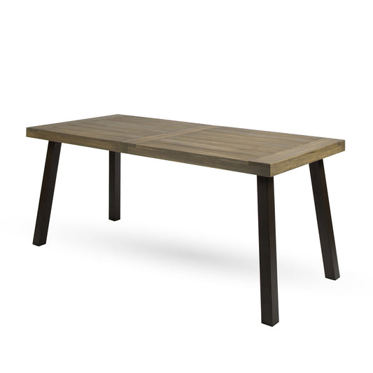 Acacia Wood Dining Table With Slat Design Noble House