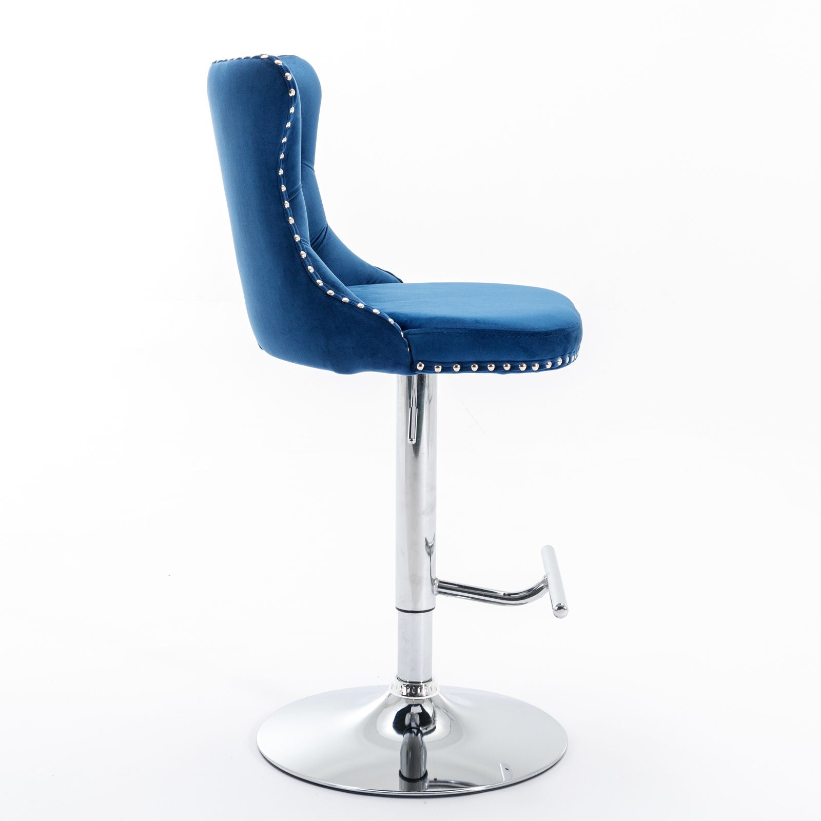 Swivel Velvet Barstools Adjusatble Seat Height From 25-33", Modern Upholstered Chrome Base Bar Stools With Backs Comfortable Tufted For Home Pub And Kitchen Island (Set of 2) Home Essentials