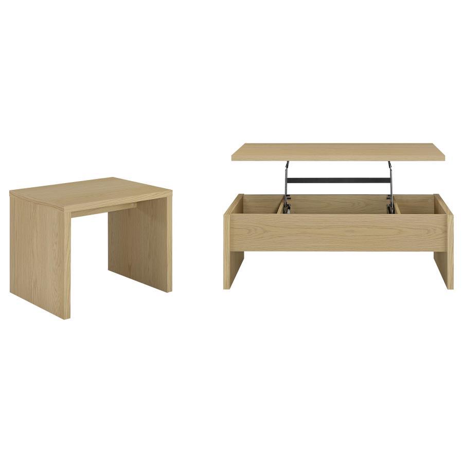 Canoga - Lift Top Cocktail Coffee Table Set - Light Oak Coaster Fine Furniture