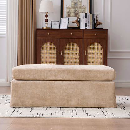 Wide Modern Upholstered Ottoman Foot Stool Home Essentials