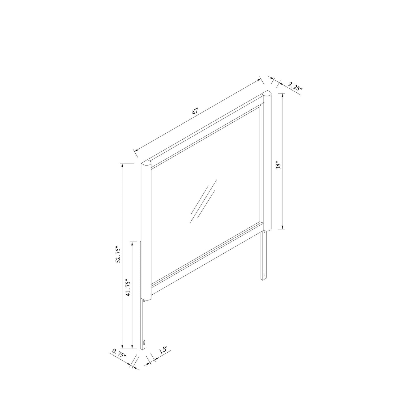 Sarai - Mirror With Sleek Frame And Rounded Sides - Brown Global Furniture USA