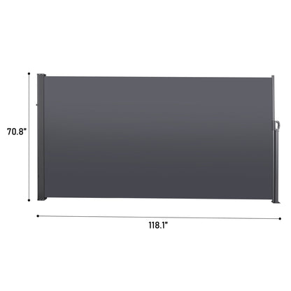 Retractable Side Screen Awning, Uv Resistant, Waterproof, Patio Privacy Screen For Garden, Balcony, Courtyard Daily Nest