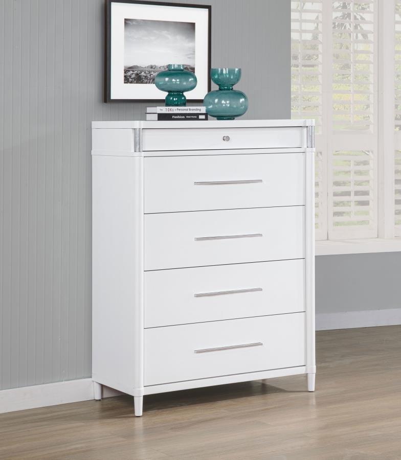 Gracemont - 5-Drawer Bedroom Chest Of Drawers - White Coaster Fine Furniture