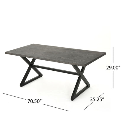 Rolando - Outdoor Aluminum Dining Table With Steel Frame Noble House