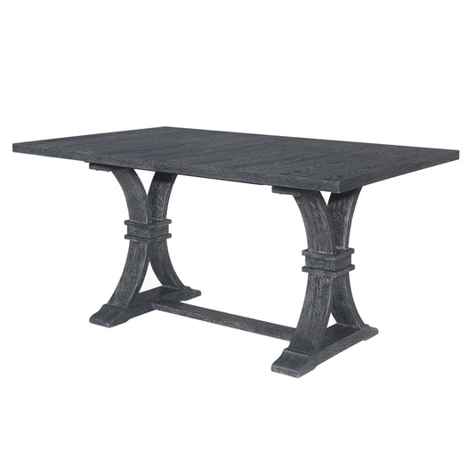 Devingo - Extendable Dining Table Rustic Style - Gray Noble House