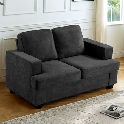 Modern Loveseat, Comfortable 2 Seater Couch With Deep Seating, Loose Back Cushions, Wide Arms US Pride