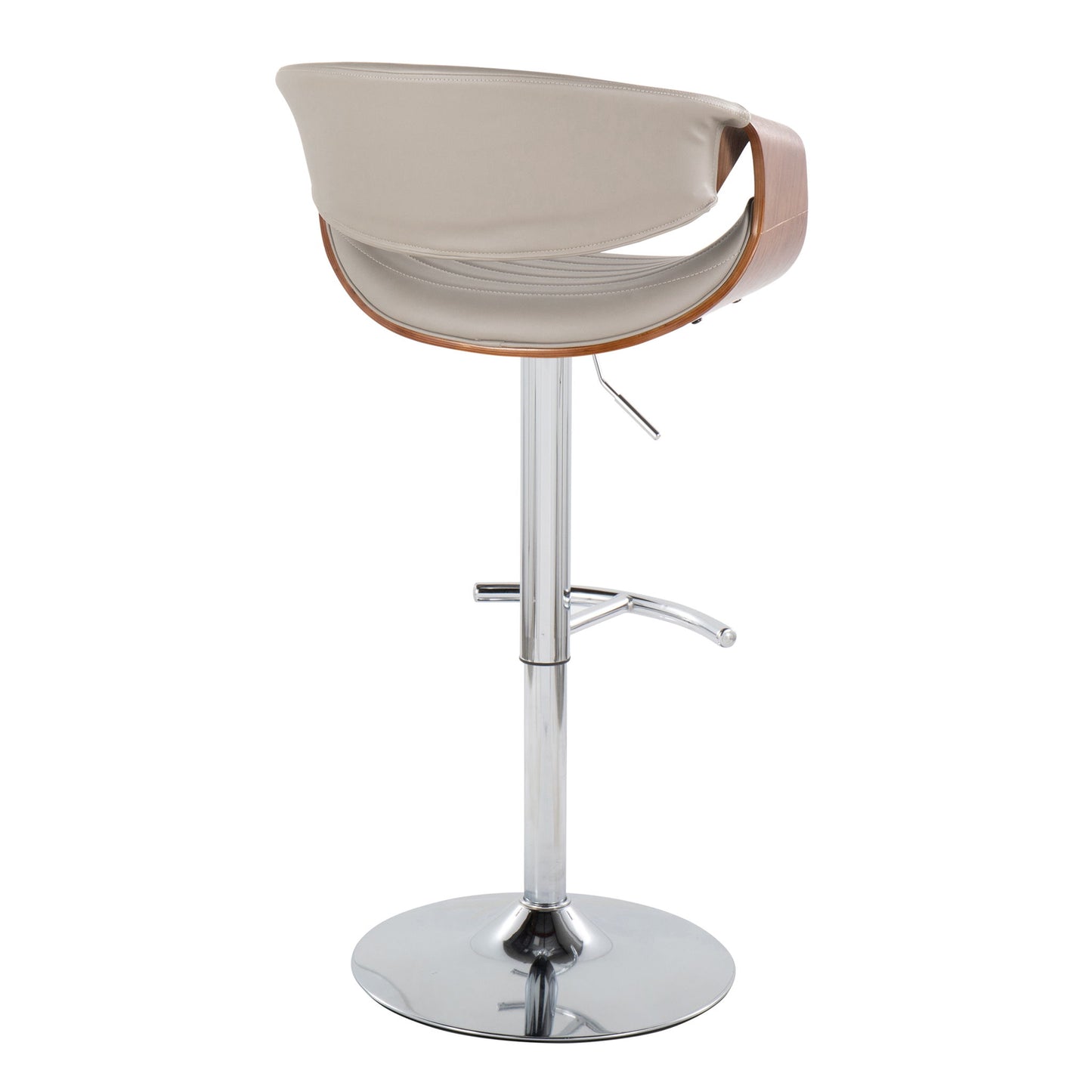 Symphony - Mid Century Modern Adjustable Barstool & Swivel With Rounded T Footrest (Set of 2) Lumi Source