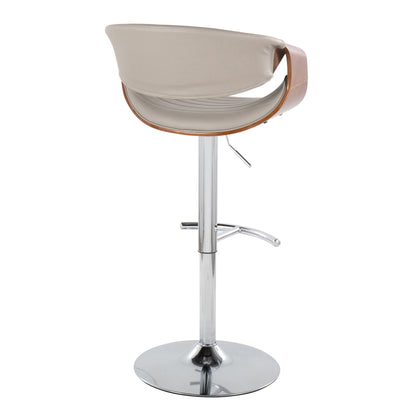 Symphony - Mid Century Modern Adjustable Barstool & Swivel With Rounded T Footrest (Set of 2) Lumi Source