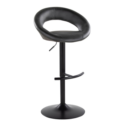 Posh - Contemporary Adjustable Barstool With Swivel & Rounded T Footrest (Set of 2) Lumi Source