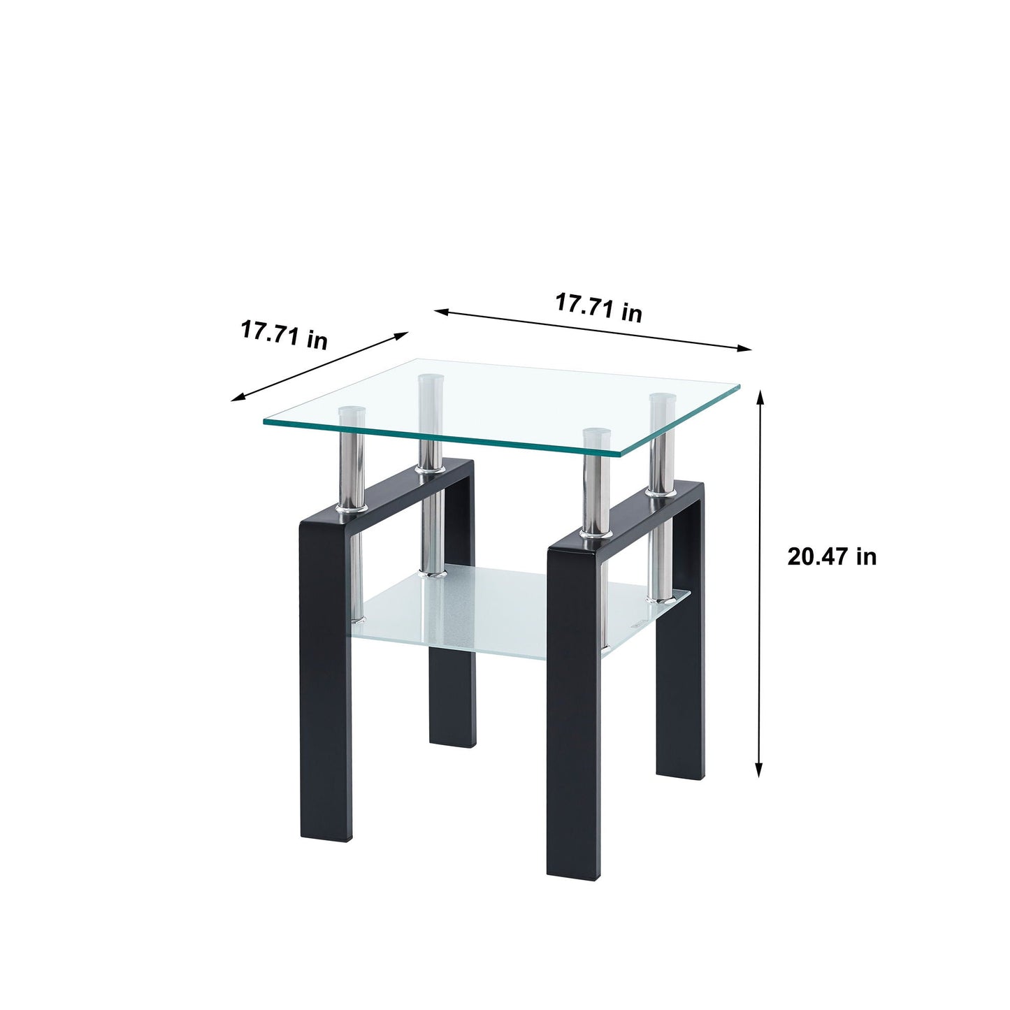 Luxury Modern Tempered Glass Coffee Table With 2 Layers Home Essentials