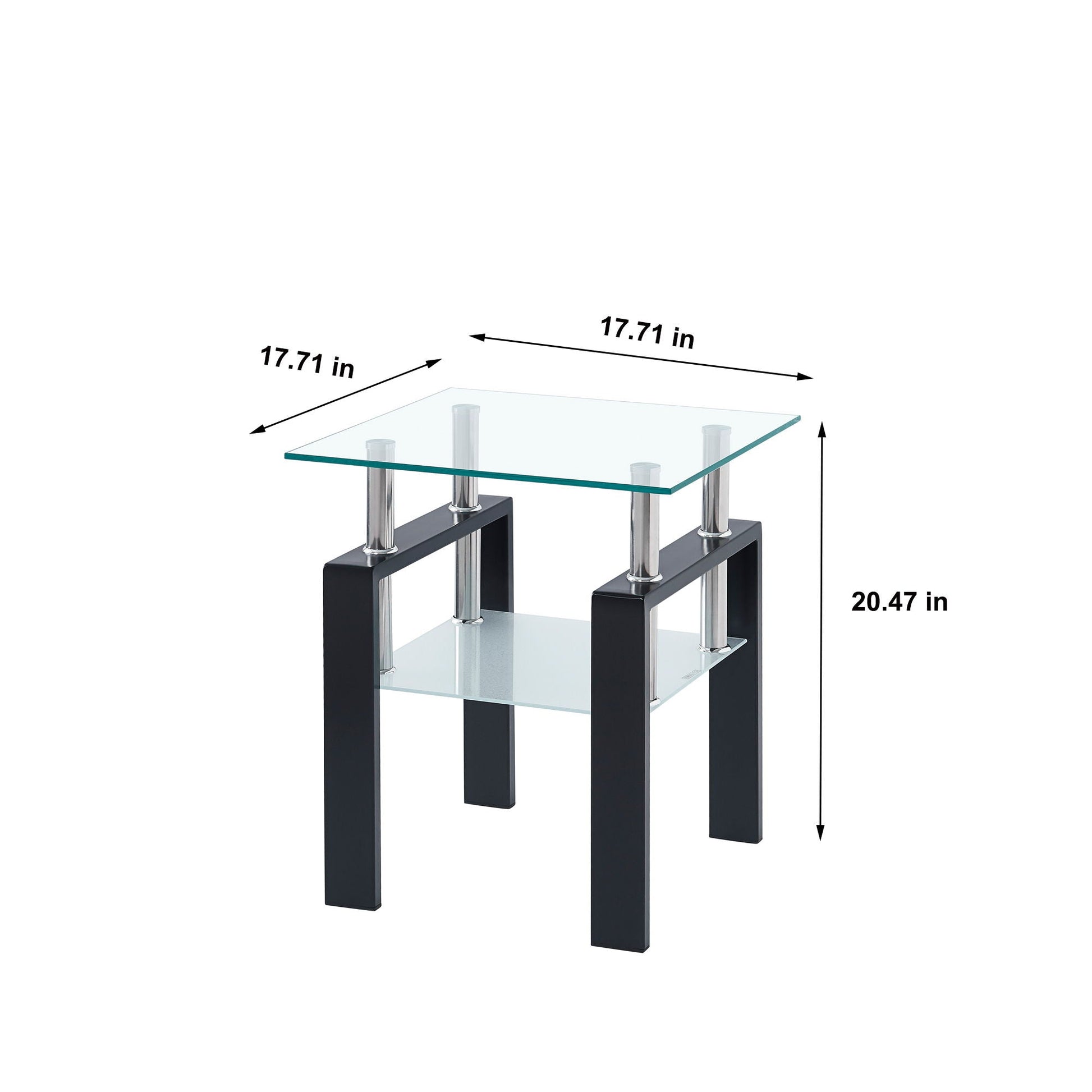 Luxury Modern Tempered Glass Coffee Table With 2 Layers Home Essentials