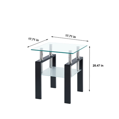 Luxury Modern Tempered Glass Coffee Table With 2 Layers Home Essentials