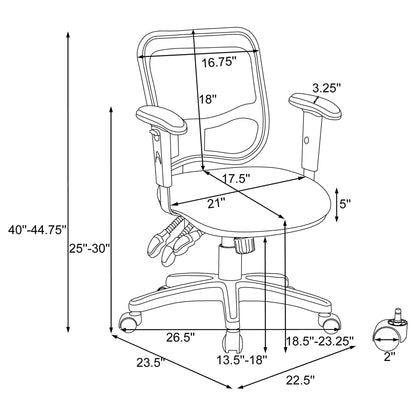 Swivel Office Chair Armrests Ergonomic Design, Adjustable Height And Tilt - Black Furniture Max