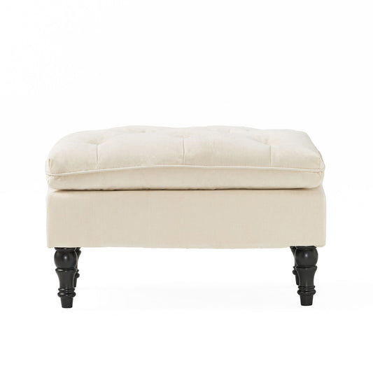 Lofton - Pillow Top Ottoman With Button Tufting - Cream Noble House