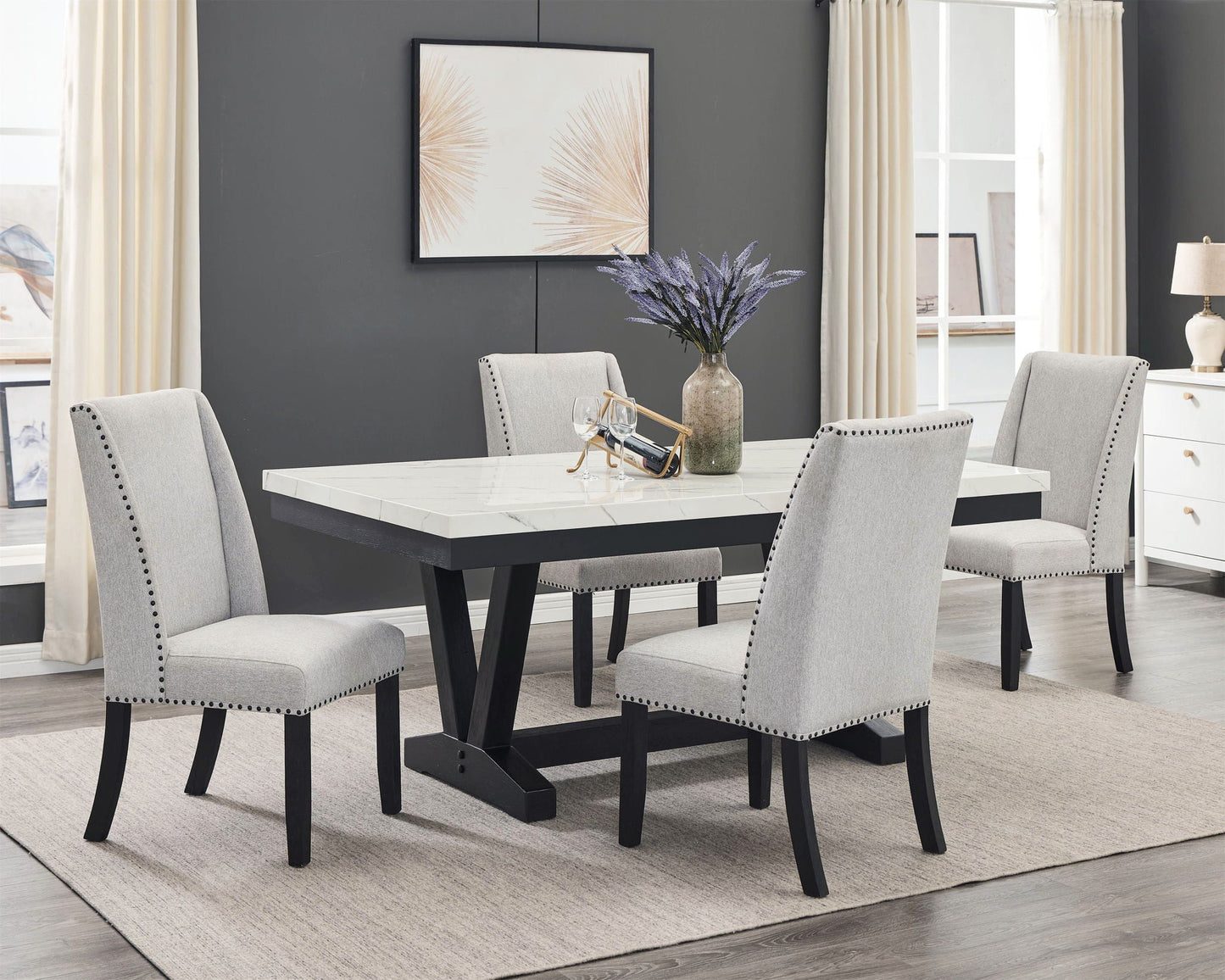 Varley - Dining Room Set With Wing Chairs Crown Mark