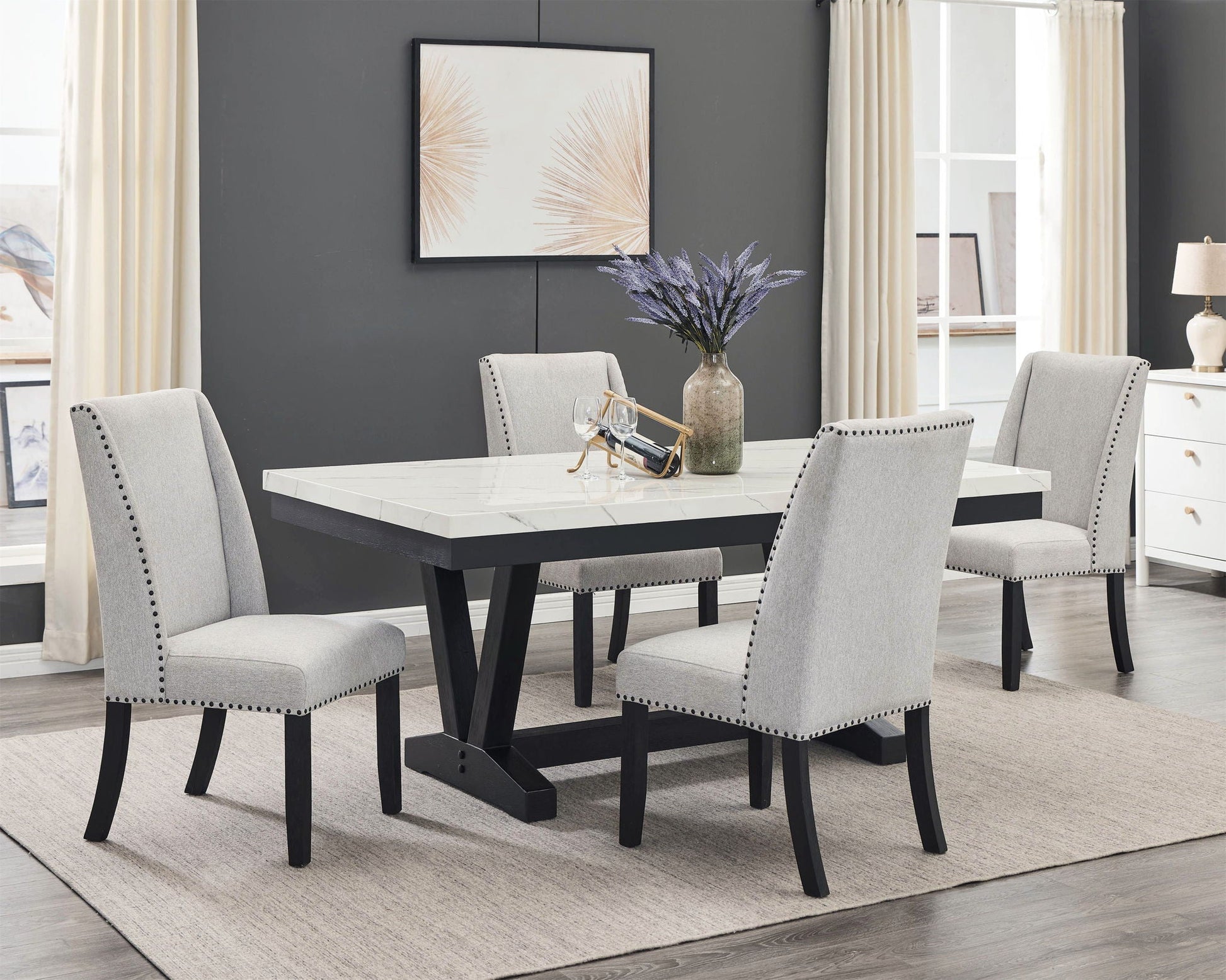 Varley - Dining Room Set With Wing Chairs Crown Mark