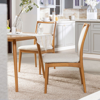 Scandi - Upholstered Dining Chair, Stain Resistant High (Set of 2) - Natural Light Brown / White Pepper Jennifer Taylor Home