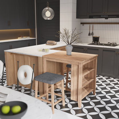 Dawson - 3 Piece Counter Height Table Set - Oak Lilola Home