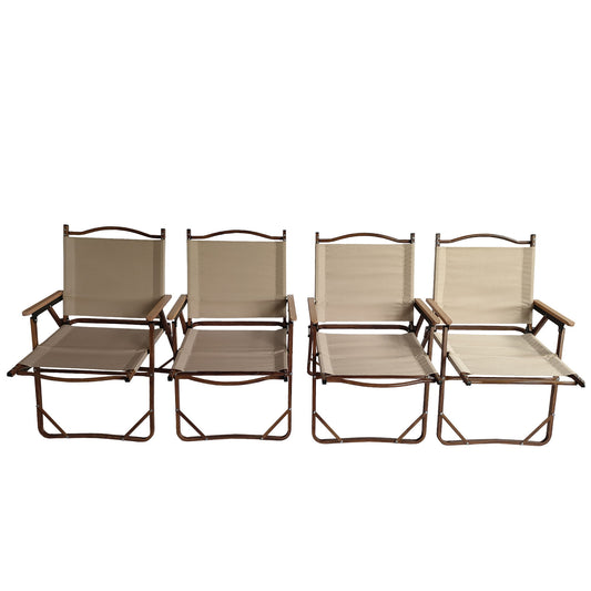Comfy - Foldable And Portable Chair With Armrests, Indoor And Outdoor Universal (Set of 4) - Brown Home Essentials
