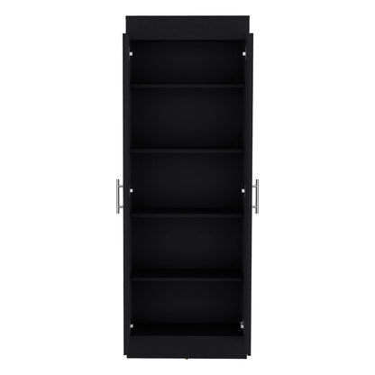 Clinton - Pantry Cabinet Kitchen Storage - Black Home Essentials
