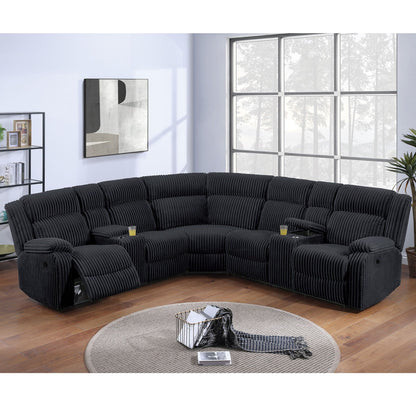Power Motion Sectional LAF / RAF Loveseat With Console Cup Holders Home Essentials