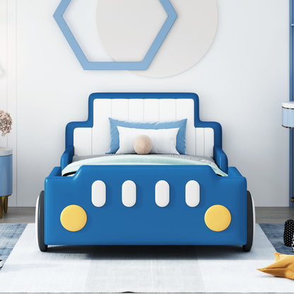 Race Car Shaped Platform Bed With Wheels Halcyon Home