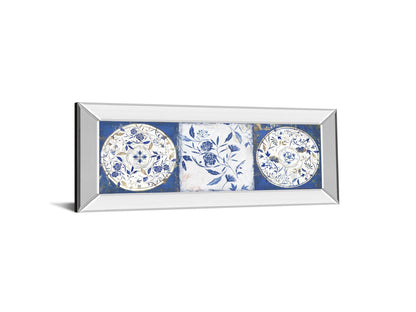 Indgio Ceramics II By Isabelle Z - Mirrored Frame Wall Art - Blue