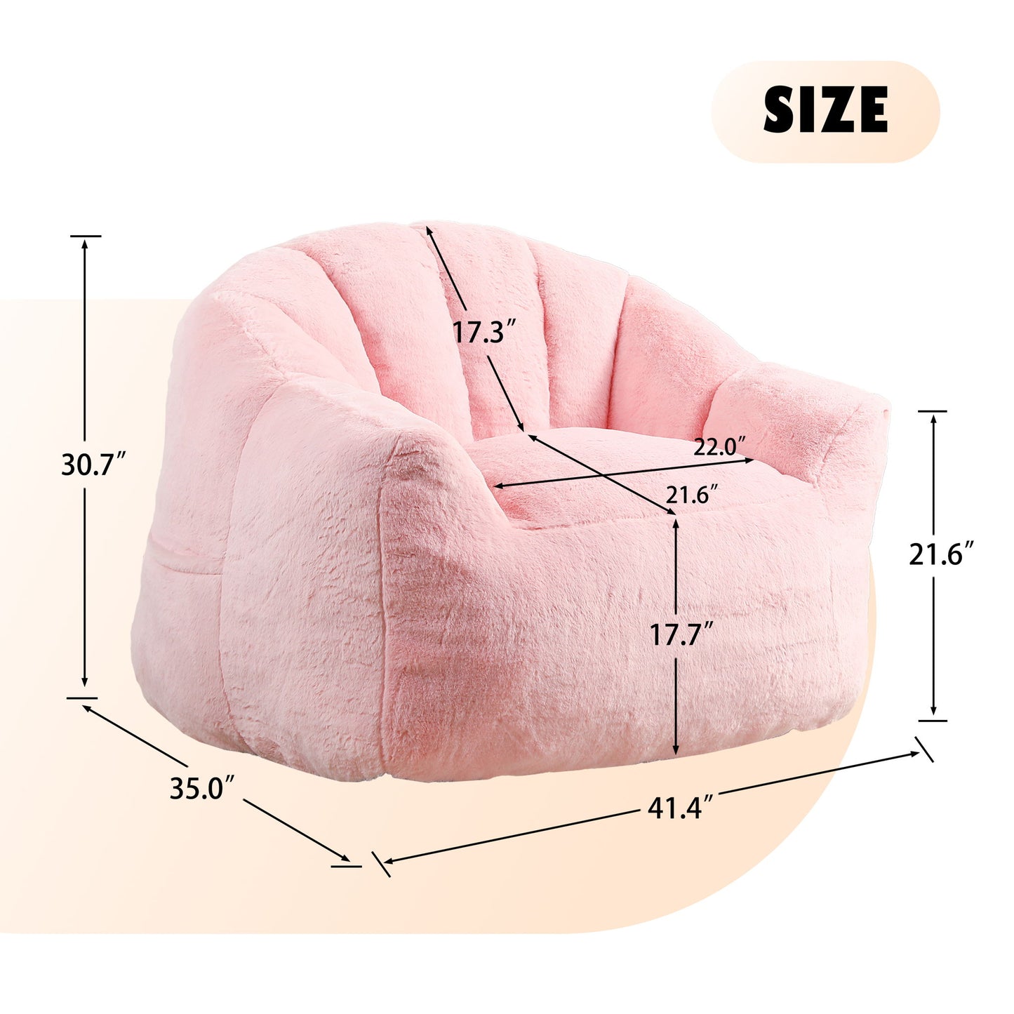 Beanbag Chair, Beanbag Sofa Chair With Armrests Stuffed High Density Foam Home Essentials