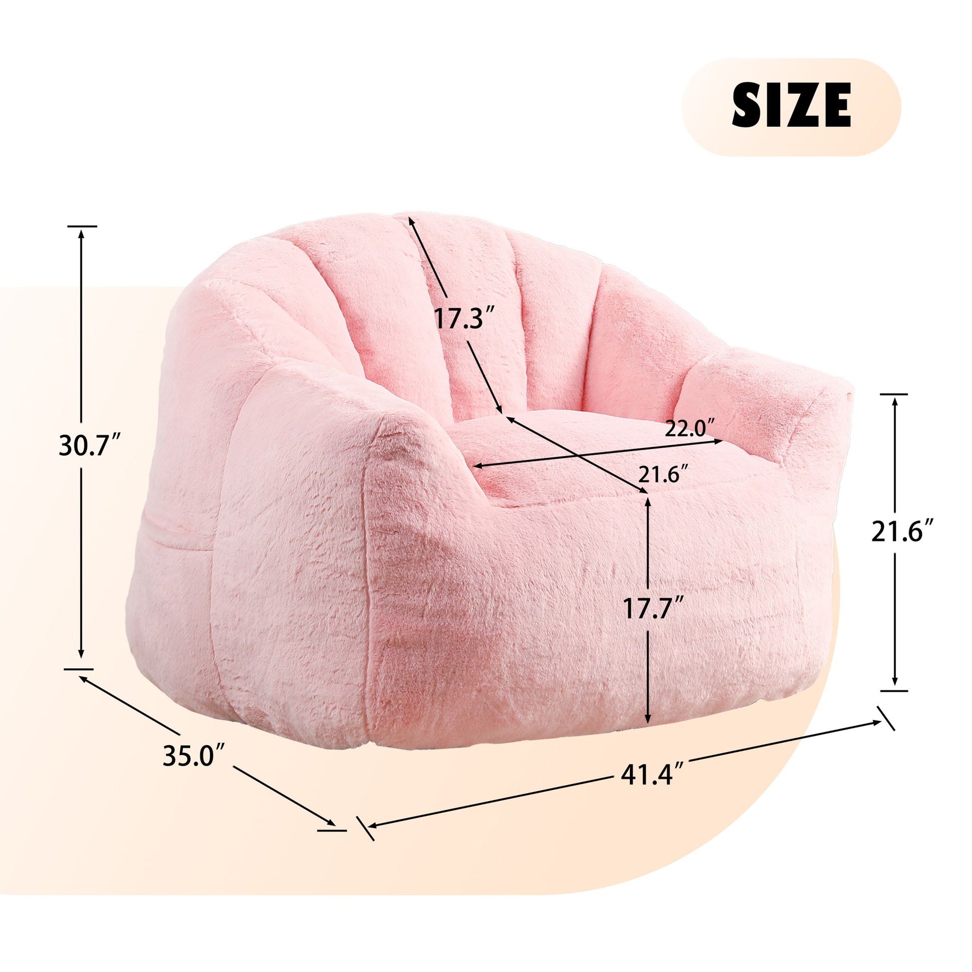 Beanbag Chair, Beanbag Sofa Chair With Armrests Stuffed High Density Foam Home Essentials