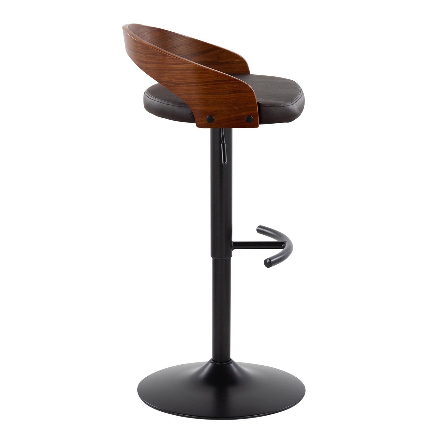 Grotto - Contemporary Adjustable Barstool With Swivel With Rounded T Footrest (Set of 2) Lumi Source