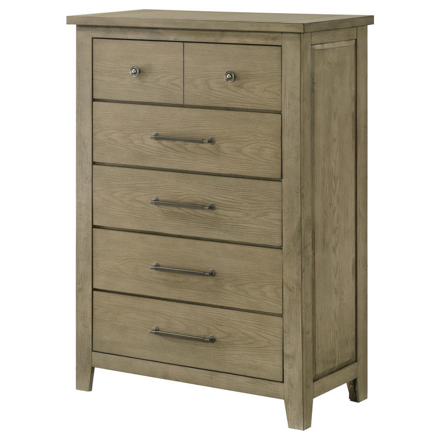 Hazlewood - 5-Drawer Bedroom Chest Of Drawers - Vineyard Oak Coaster Fine Furniture