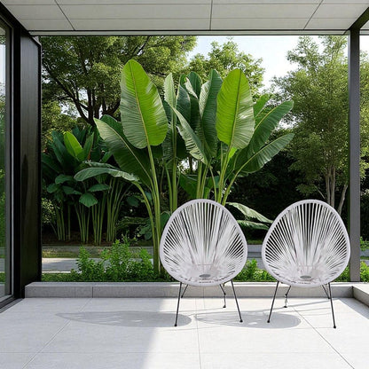 Modern Egg Shaped String Chairs (Set of 2) LSI Patio Furniture