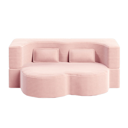 Convertible Foam-Filled Sleeper Sofa Bed With 2 Pillows Home Essentials