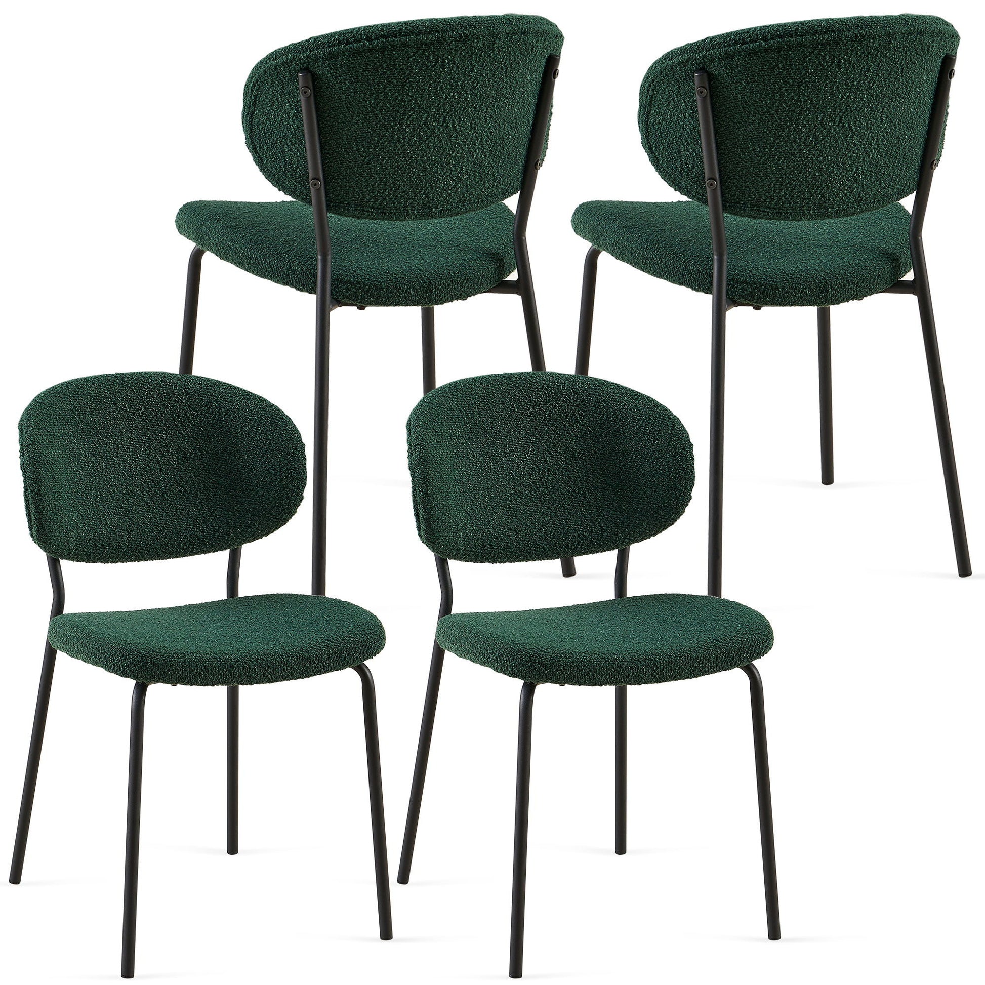 Boucle Dining Chairs, Dining Chairs With Metal Legs For Dining Room, Kitchen, Living Room Home Essentials