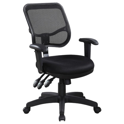 Swivel Office Chair Armrests Ergonomic Design, Adjustable Height And Tilt - Black Furniture Max