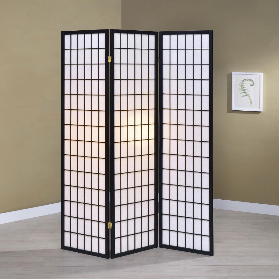 Carrie - 3-Panel Room Divider Folding Shoji Screen CoasterEveryday