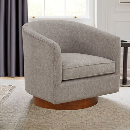 Miramar - Swivel Barrel Chair With Wooden Base Ridgecrest Home