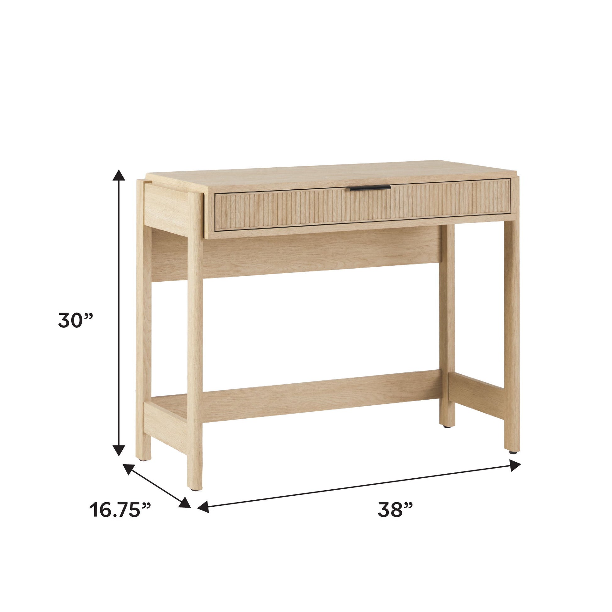 Transitional Reeded Writing Desk With Drawer Walker Edison