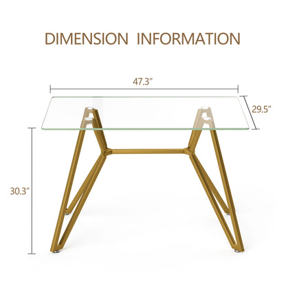 Modern Glass Dining Table With Metal Legs Home Essentials