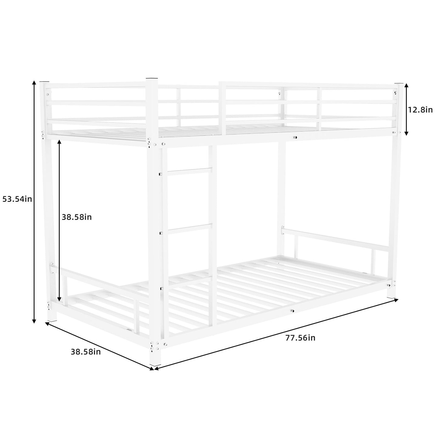 Bunk Bed With Noise Reduction And Safety Guardrail Home Essentials